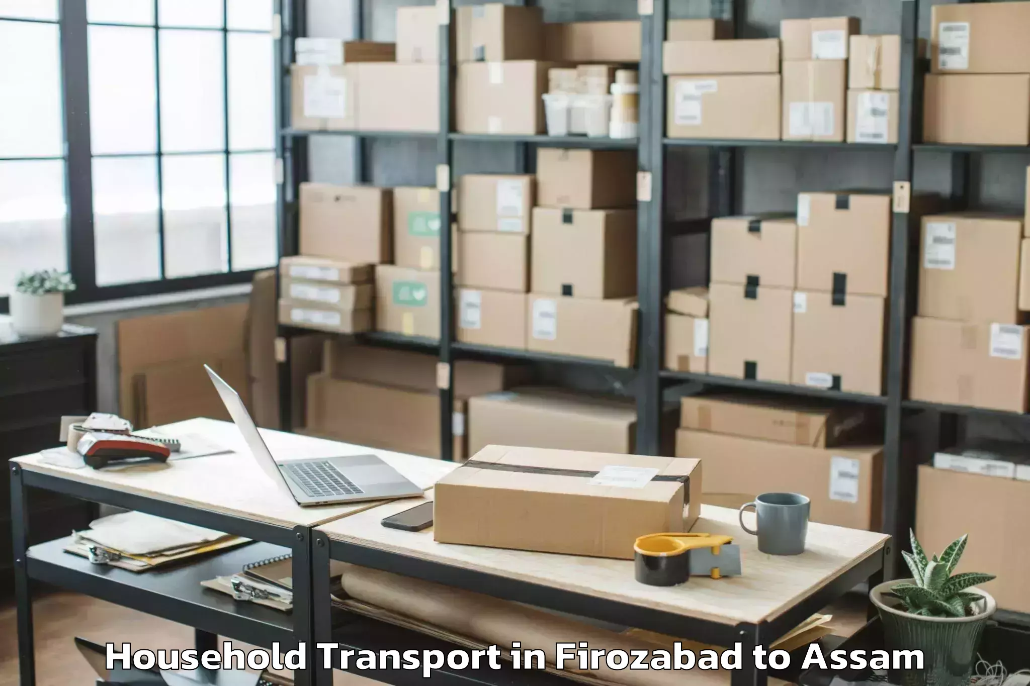 Book Firozabad to Khoirabari Household Transport